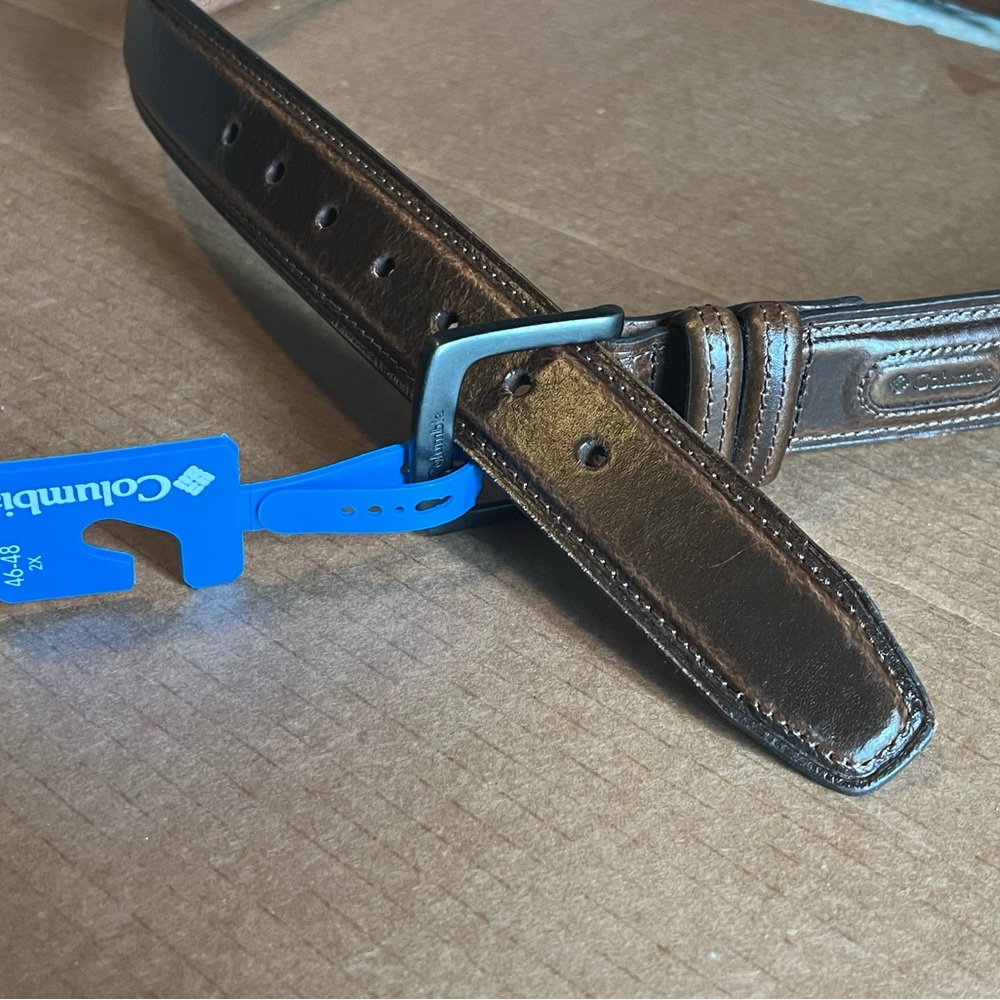 NWT Columbia genuine Leather 2X 46-48 belt (6” adjustments 45”-51”)